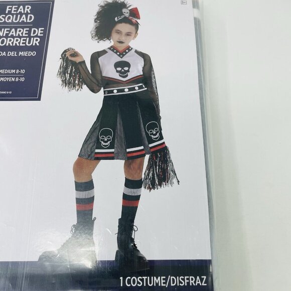 Zombie Fear Squad Goth Cheerleader Youth Girls Medium 8/10 Halloween Costume - Picture 3 of 7